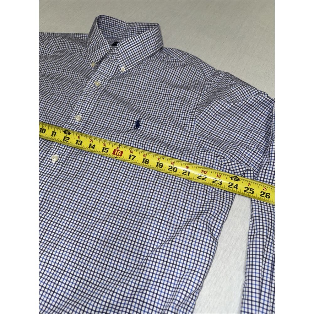 Polo Ralph Lauren Shirt Mens XL Blue Gingham Classic Fit Button Down Cotton EUC - Picture 6 of 8